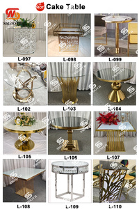 SMOOTH Modern Silver Design PVC Surface Stainless Steel <b>Frame</b> Table For <b>Wedding</b> Events Cake Display Table - Product Image 3