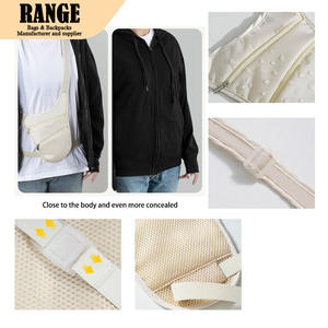 Riñonera 2026 Tipo U Antirrobo, Bolsas <span class=keywords><strong>de</strong></span> Cintura Impermeables con Bolsa Deportiva Oculta <span class=keywords><strong>de</strong></span> Poliéster para Hombres y Mujeres, para Viajes y Ciclismo - Product Image 5