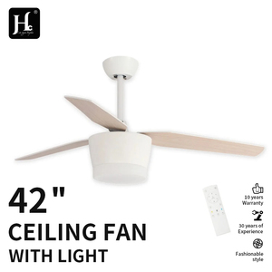 Ventilateur de plafond avec lames en bois, noir et blanc, 42 pouces, ventilateur de plafond en ABS avec lumière et télécommande, ventilateur de plafond contemporain avec lumière - Product Image 2