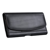 Hoge Kwaliteit Premium Black Pu Lederen Universele Mobiele Telefoon Riem Clip Holster Pouch Groothandel Voor Mannen Werknemer