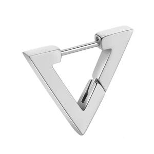 Triangular <b>Stud</b> Earrings Geometric Unisex <b>Titanium</b> Steel Silver Gold Black 20mm Fashion Jewelry - Product Image 5