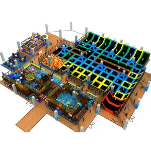 2024 calda a buon mercato grande parco trampolino per bambini al coperto fabbrica, commerciale al coperto trampolino parco produttore per la vendita