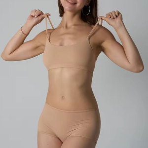 Nuovo Design Reggiseno Donna con Scollo a V <span class=keywords><strong>Senza</strong></span> Imbottitura ad Alto Impatto con Spalline Regolabili e <span class=keywords><strong>Slip</strong></span> Slim con Inserto in Cotone Set Intimo - Product Image 3