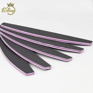 Papel de <span class=keywords><strong>Lija</strong></span> Importado Negro Lavable de Alta Calidad 80/100/180 #   Limas Profesionales Personalizadas con Logotipo Personalizado Grit Half Moon <span class=keywords><strong>para</strong></span> <span class=keywords><strong>Uñas</strong></span> - Product Image 1