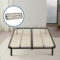 Ensemble de chambre à coucher moderne convertible sur mesure, tailles King, Queen, Twin, lit en métal durable, plateforme en fer, lattes en bois, portable, gain de place