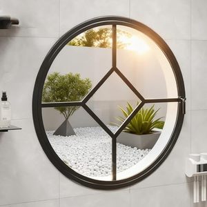 360 °   <span class=keywords><strong>Finestra</strong></span> Girevole per Capanno, Ricambio Rotondo in Lega di Alluminio per Casetta da Giardino e Casa, Oblò Circolare Durevole - Product Image 1