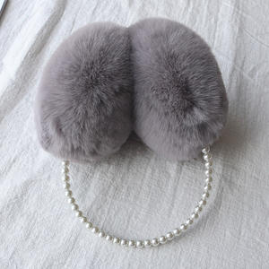 <span class=keywords><strong>Cache</strong></span>-oreilles en fausse fourrure P20820 pour femmes coloré doux en peluche perle bandeau extérieur hiver <span class=keywords><strong>cache</strong></span>-oreilles couvre pour temps froid - Product Image 4