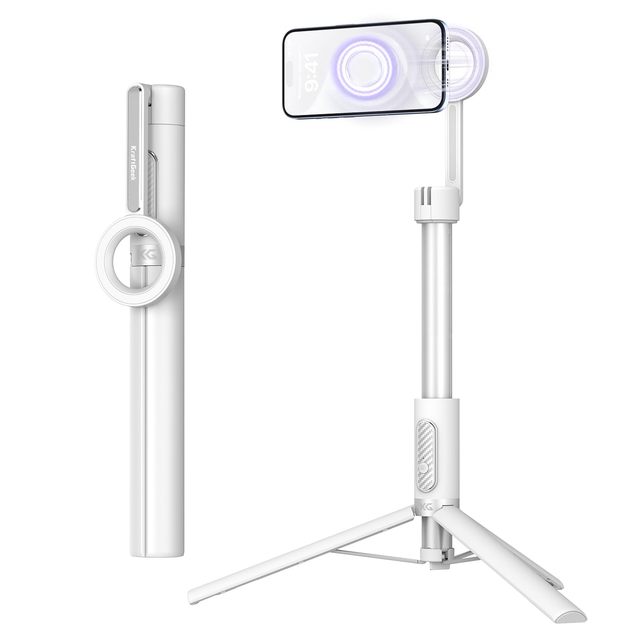 Magnetic Selfie Stick Tripod for IPhone, 64 in Phone Tripod for Magsafe, Travel Tripod Stand with Remote for Cell Phone