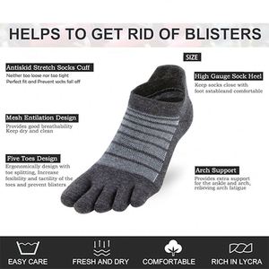 Custom Logo 5 Five Toe Running <b>Socks</b> Merino <b>Wool</b> Sports Athletic <b>Socks</b> for Men Women - Product Image 2