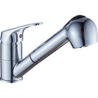 Robinet de lavabo en laiton massif chromé, monocommande, avec douchette extractible, anti-fuite, robuste, à montage sur comptoir, moderne, avec cartouche céramique