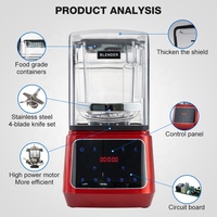 Mixeur Commercial Insonorisé 1500W 2200W avec Couvercles, pour Smoothies et Jus, Capacité 1.5L 2L, Certifié NSF, Prix de Gros
