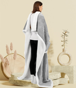 Coperta con Cappuccio in Sherpa all'Ingrosso: Morbida, Calda <span class=keywords><strong>e</strong></span> Indossabile, Perfetta per Rilassarsi a Casa o Guardare la TV - Product Image 6