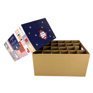 Boîtes de <span class=keywords><strong>calendrier</strong></span> de l'<span class=keywords><strong>Avent</strong></span> de <span class=keywords><strong>bière</strong></span> personnalisées faites à la main de la Chine fournisseur de boîte-cadeau kraft ondulée à la mode avec papier d'aluminium UV - Product Image 2
