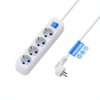 PHEIYON Multiprise murale européenne 4 prises avec interrupteur principal 16A 3680W, prise Schuko, pour bureau, salon, hôpital