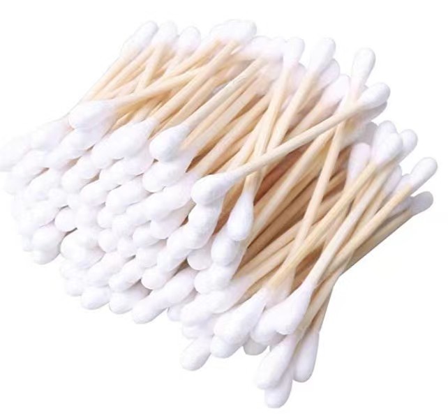 Бамбуковые ватные палочки Qtips с деревянными палочками, Q-Типсы для ушей, 200 органических ватных палочек