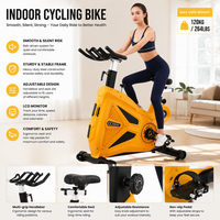 Vélo de spinning vertical robuste à entraînement par courroie silencieux, résistance magnétique, capacité de charge de 150 kg pour la musculation et la salle de sport
