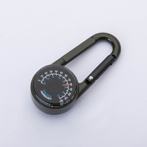 Tepus Double-sided Compass With Thermometer Zinc Alloy <b>Carabiner</b> Keychain Multi-function Navigation Tool - Product Image 2