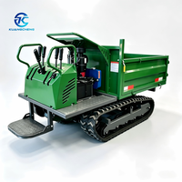 Dumper à chenilles portatif de 1,8 tonne avec benne basculante hydraulique et chenilles en caoutchouc pour la ferme et la montagne