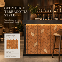 Carrelage en mosaïque de terre cuite rustique pour mur de fond, restaurant, café, hôtel, bar, décoration commerciale