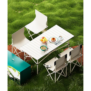 2026 Trending Modern Lightweight Folding <b>Table</b> <b>Chairs</b> Set Portable Durable Oxford Cloth Outdoor Furniture Multifunctional - Product Image 2