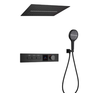 Juego de cabezal de ducha inteligente de cobre con temperatura constante, diseño de mano oculto montado en la pared para apartamento, hotel o villa - Product Image 4