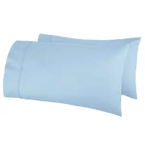 6122 100% Cotton Cover Sky Blue Envelop Closure Pillow Case Bedding Products Easy Care Machine Wash Cotton Pillow Case