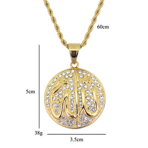 โกลด์ซาอุดิอาระเบีย (Arabia Saudita) สัญลักษณ์ Ala Muculmano Islamico Colar Em Forma De <span class=keywords><strong>Chama</strong></span> De Aco Inoxidavel - Product Image 3