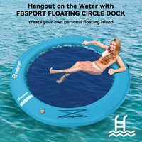 Hamac aquatique gonflable, ponton flottant rond, bouée gonflable avec porte-gobelets, plateforme de piscine pour adultes