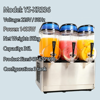 Machine à slush commerciale en acier inoxydable, 3 réservoirs, 36L, 220V, certifiée CE, multi-usages pour restaurant, cuisine, personnel, cantine, usine