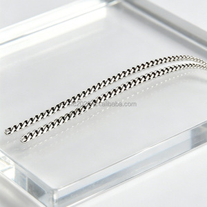 Cadena de eslabones cubanos de acero inoxidable cepillado de 6 lados, pulido en seis caras, de varios tamaños, para collar, pulsera, bolso y pantalones - Product Image 3