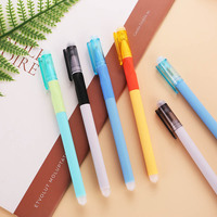 Pulpen Gel 0.5mm Tinta Hitam Retractable Stainless Steel Nipple Soft Grip Hemat Biaya