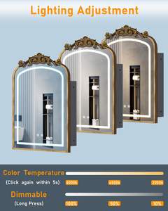 Toptan El Yapımı Antik Avrupa Lüks Banyo Yatak Odası Duvara Monte Ecza Dolabı Aynası LED Işık Buğu Önleyici Kısılabilir <span class=keywords><strong>3</strong></span> - Product Image 2