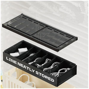 Boîte de rangement pour câbles, organiseur transparent pour chargeurs de téléphone, organiseur de fils pour <span class=keywords><strong>tiroir</strong></span>, bureau, maison - Product Image 3