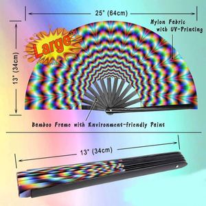 Éventail pliant portable personnalisé de 33 cm avec logo papillon réfléchissant aux UV en bambou imprimé sur mesure - Product Image 2