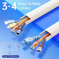 Protector de Cables Rectangular de PVC para Montaje en Pared de 85 Pulgadas, Caja de Gestión de Cables para 3 a 4 Cables, Organizador de Cables para TV