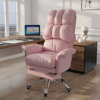 Chaise de bureau ergonomique de luxe, pivotante et inclinable, avec support lombaire pour le bureau à domicile.