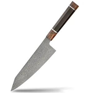 Extra Sharp 110 Layer Damascus Knife Professional Japanese Knife Wa Octagonal Wood Handle Damascus Chef Knife