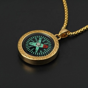 Collar con Colgante de Brújula para Hombre, Joyería de Acero Inoxidable, Color Dorado, Nuevo Diseño Vintage de Moda, Accesorios - Product Image 3