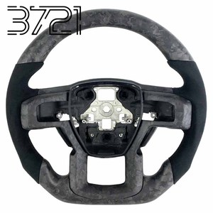 พวงมาลัยหนังคาร์บอนไฟเบอร์แท้ สำหรับรถฟอร์ด แร็พเตอร์ F150 F250 F350 F-150 อุปกรณ์ตกแต่งภายในรถยนต์ รุ่น 3721 - Product Image 1