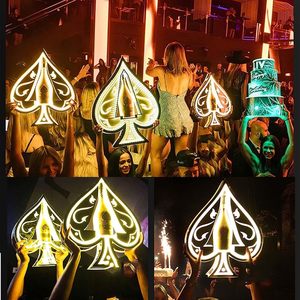 LED luminoso asso di picche portabottiglie <span class=keywords><strong>Champagne</strong></span> portabottiglie 7 modalità di luce di colore lampeggiante bottiglia glorificatore - Product Image 5