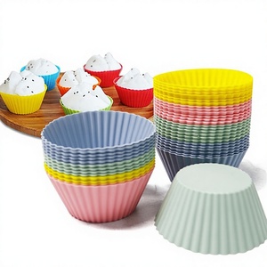 Christmas Set Round <b>Silicone</b> <b>Baking</b> Muffin Cups 6/12/24/32 Piece Oven Safe Food Contact Safe - Product Image 1
