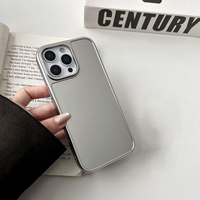 Couverture de téléphone vierge en cuir personnalisé bois verre rainuré argent mat pour iphone 17 17air 17Promax coque de téléphone brute vide argent