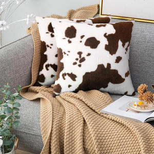 Housse de coussin en fausse <span class=keywords><strong>fourrure</strong></span> motif vache, coussin de canapé en peluche, léger, doux, coussin antidérapant, décoration de salon, chambre à coucher, bureau - Product Image 2