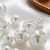 Grandes perles imitation perle demi-trou 20mm 30mm blanc ivoire rondes en vrac pour remplissage de vase, guirlande perlée, décoration de mariage, vente en gros