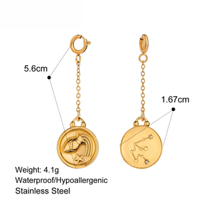 Amuletos de Bikini con Signos del Zodíaco |   Colgantes de Horóscopo en Acero Inoxidable con Baño de Oro PVD de 18K para Trajes de Baño y Ropa Interior - Product Image 6