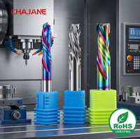 Fraise à compression spirale à 2 dents en carbure monobloc, certifiée RoHS, à coupe ascendante et descendante