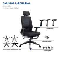Base de chaise de bureau pivotante en nylon à motif 5 étoiles pour la vente en gros, pièces de mobilier