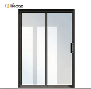 Tegood High Quality UPVC PVC Double Triple Glass Sliding Glass Patio Door For Houses