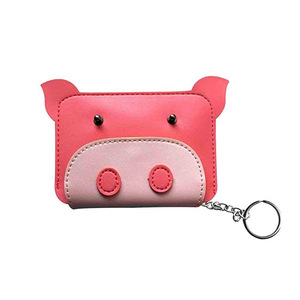 PU leather little red pig coin <b>purse</b>, <b>cute</b> cartoon animal pattern, coin holder, custom gift. - Product Image 1