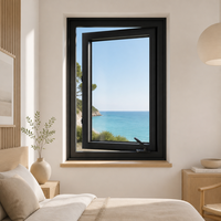 Ventana Abatible de Aluminio con Manivela Manual y Vidrio Templado Aislante para Uso Residencial